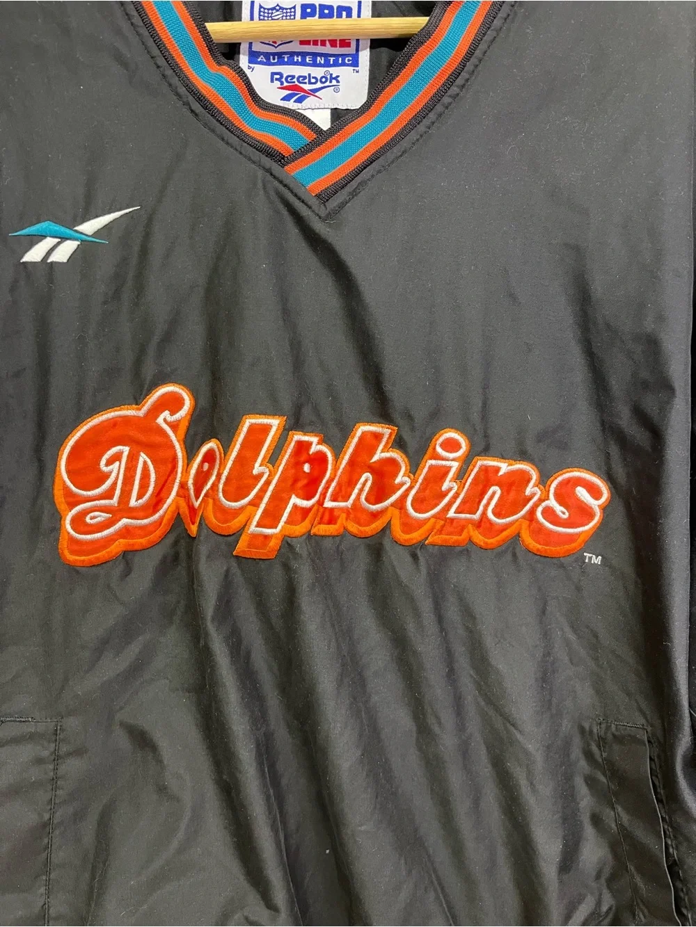 Vintage 90s Reebok NFL ProLine Miami Dolphins Jacket Pullover Size L